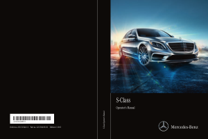 2015 Mercedes Benz S Class Sedan Operator Manual